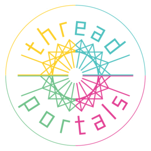 Thread Portals logo representing a collection of geometric woven and embroidered thread artworks by Julio Campos.